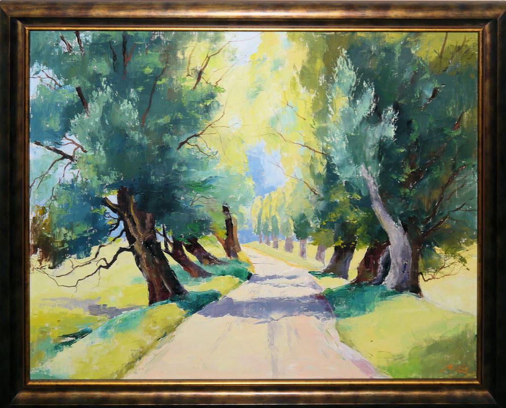 Axel Lind comparable auction result: axel lind sommerliche allee postimpressionistisches lgem lde gerahmt