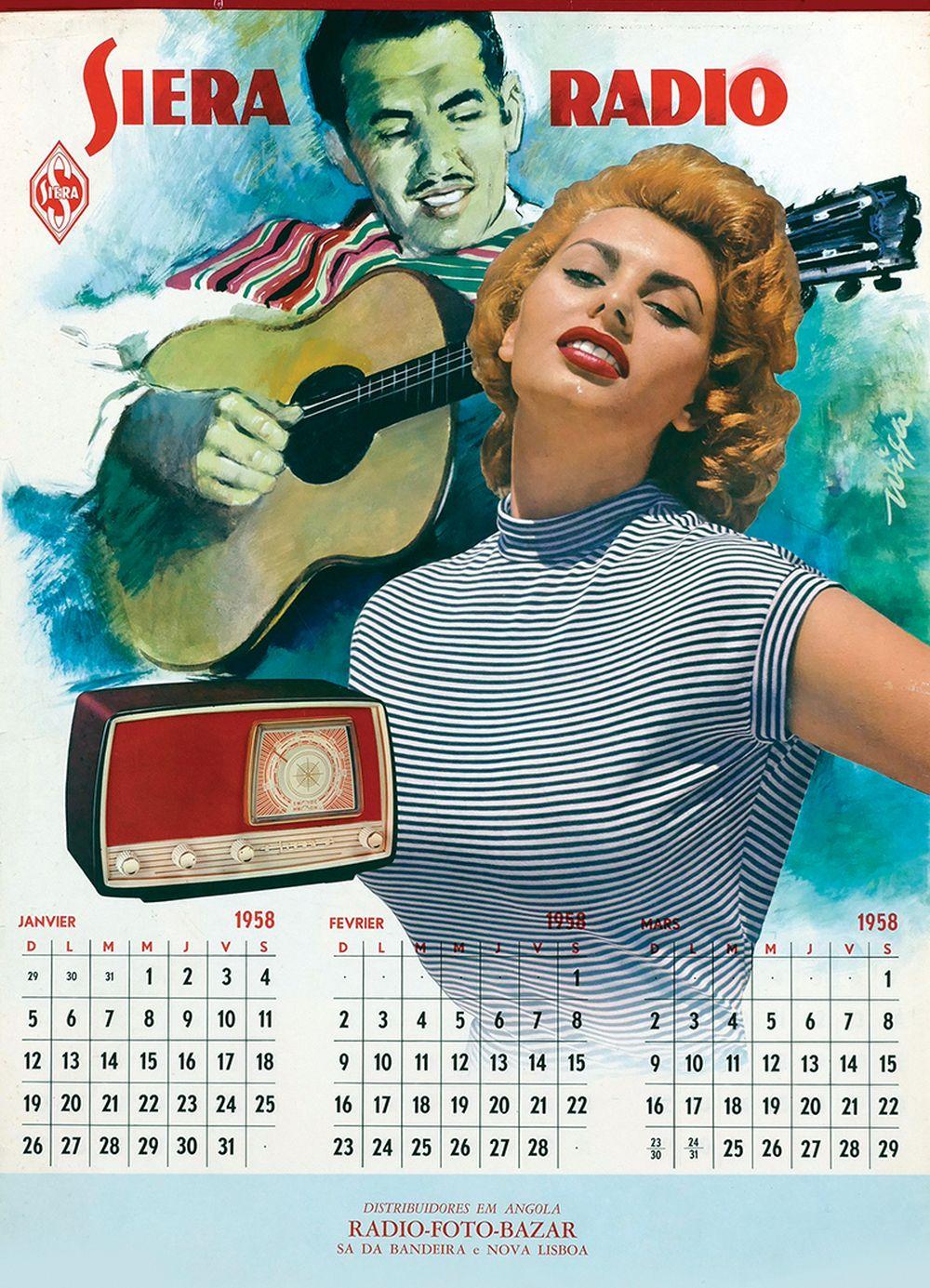 Poster by Jan Wijga - Calendar 1958 Siera Radio sold by Van Sabben Poster Auctions, lot 1021 — auction record photograph