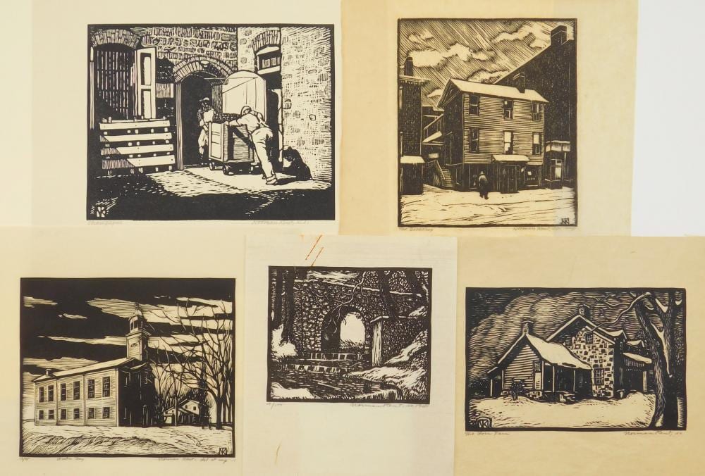 Norman Kent comparable auction result: 5 norman kent block prints