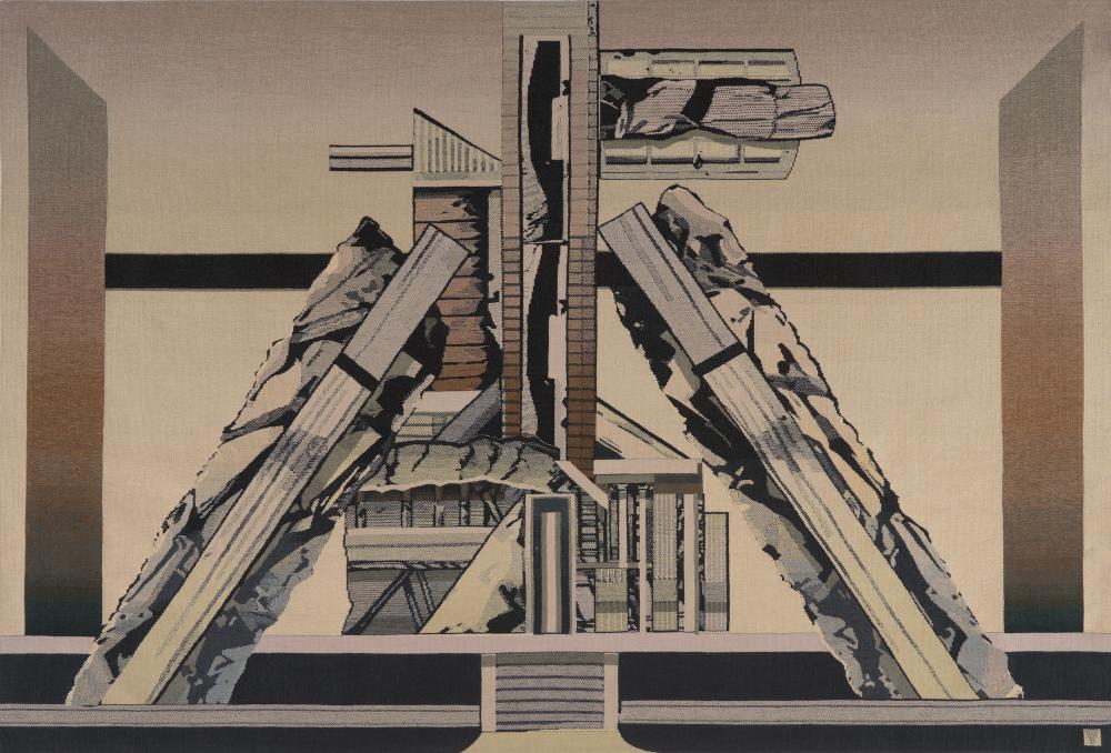 JAN SENBERGS (born 1939) West Melbourne 1979 wool, cotton and linen tapestry sold by Leonard Joel, lot 32 — auction record photograph