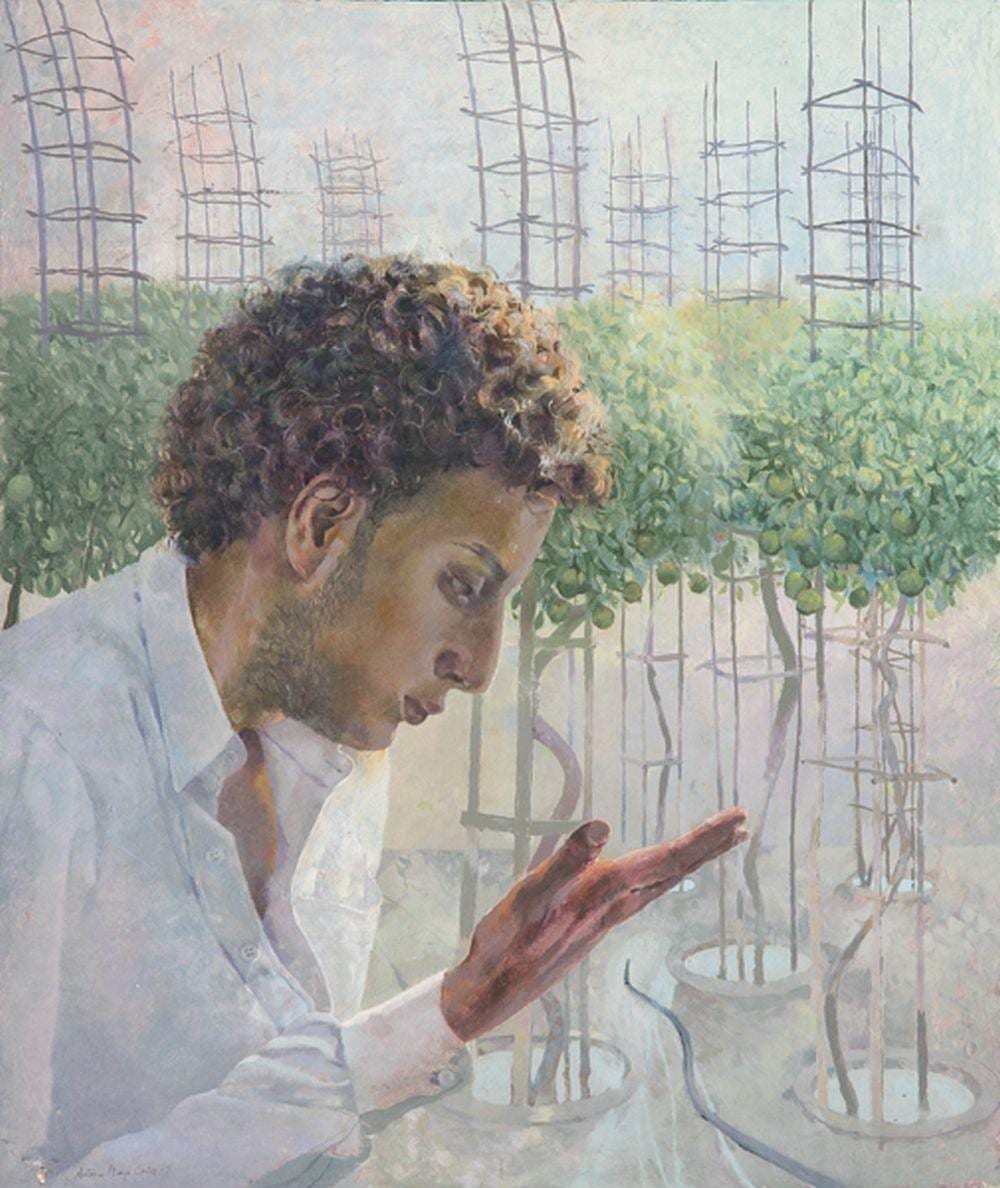 Antonio Maya comparable auction result: antonio maya man reading the hand