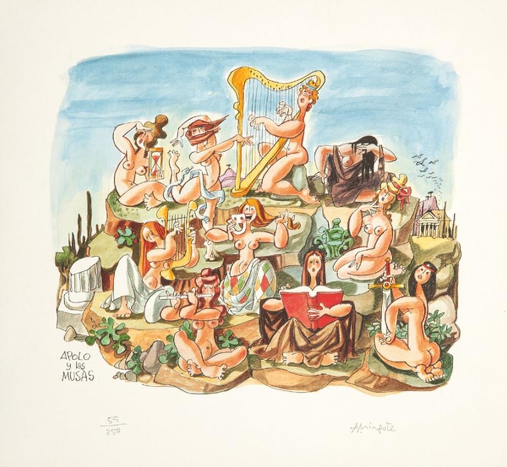 antonio mingote apollo and the muses · Subastas Segre · 2022-02-08 Antonio Mingote comparable auction result: antonio mingote apollo and the muses