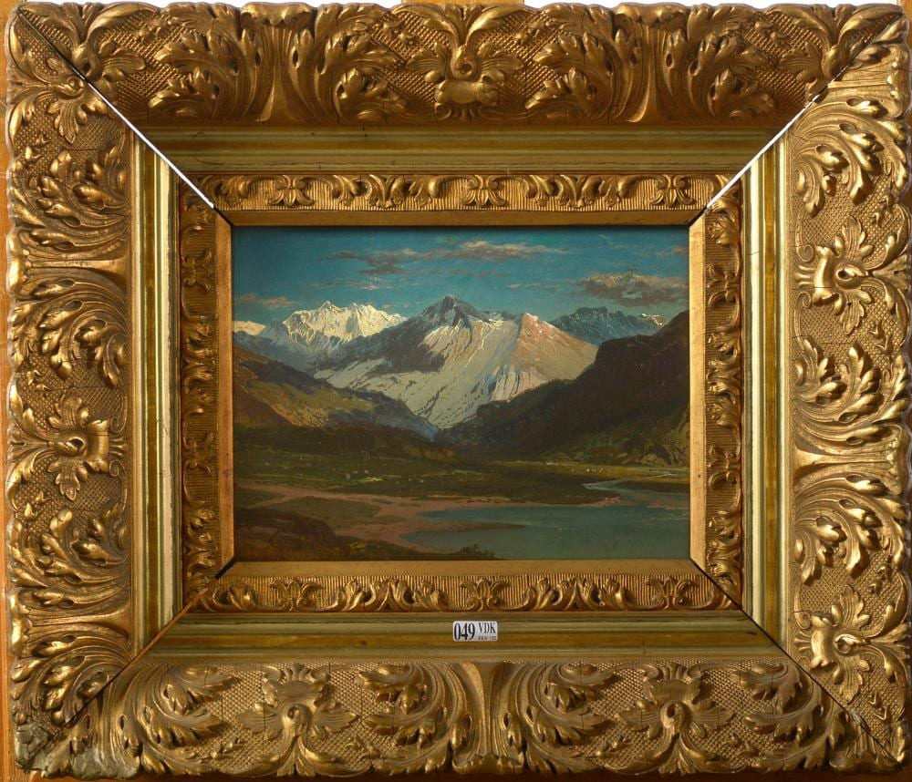 François Roffiaen comparable auction result: huile sur panneau vue de la vall e de meiringen en suisse sign