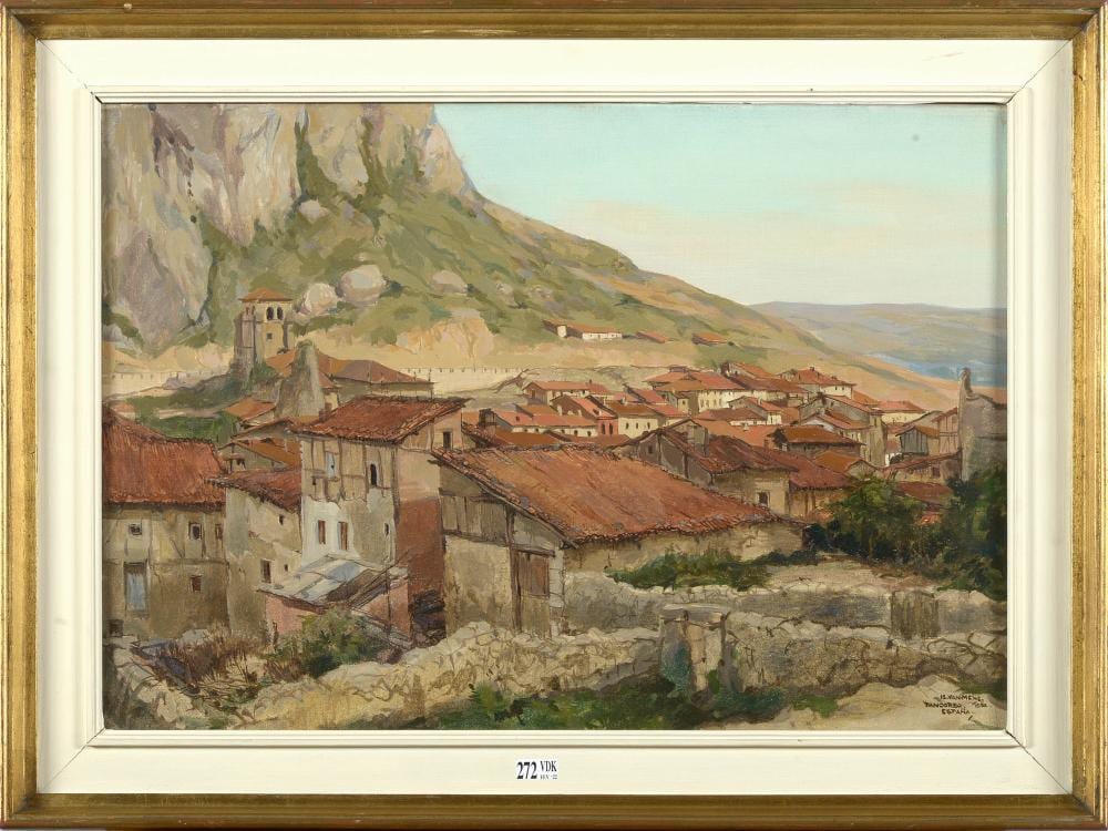 Isidorus van Mens comparable auction result: huile sur toile vue de pancorbo en espagne sign en bas droi