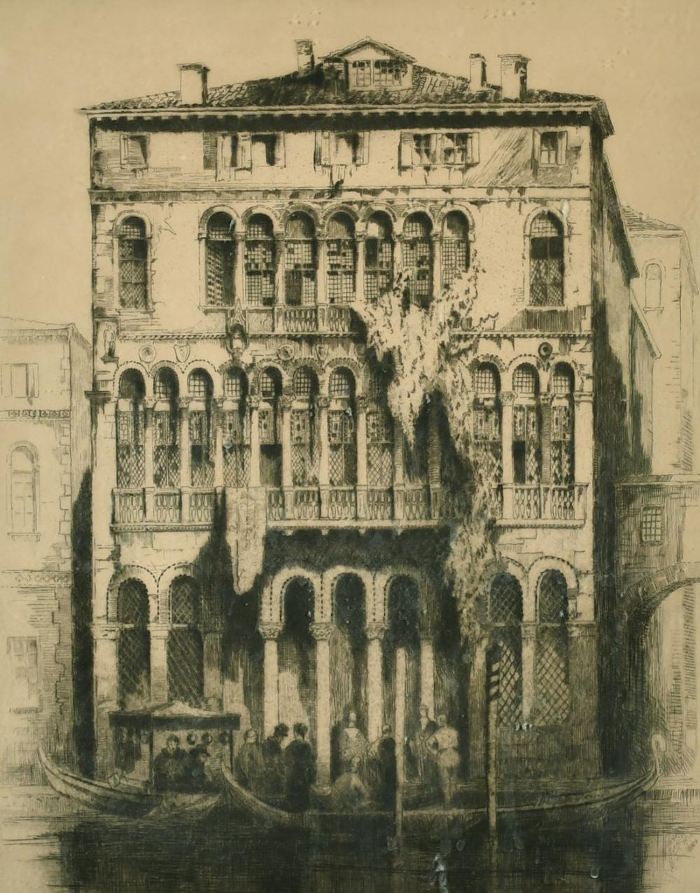 Andrew Fairbairn Affleck comparable auction result: andrew f affleck 1874 1935 palazzo loredon venice dry point etching signed in pencil 14 75 x 11 25