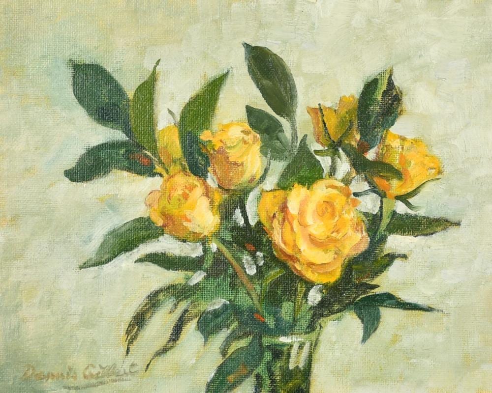 Dennis Gilbert comparable auction result: dennis gilbert b 1922 british a still life study of yellow flowers oil on board signed 8 x 10
