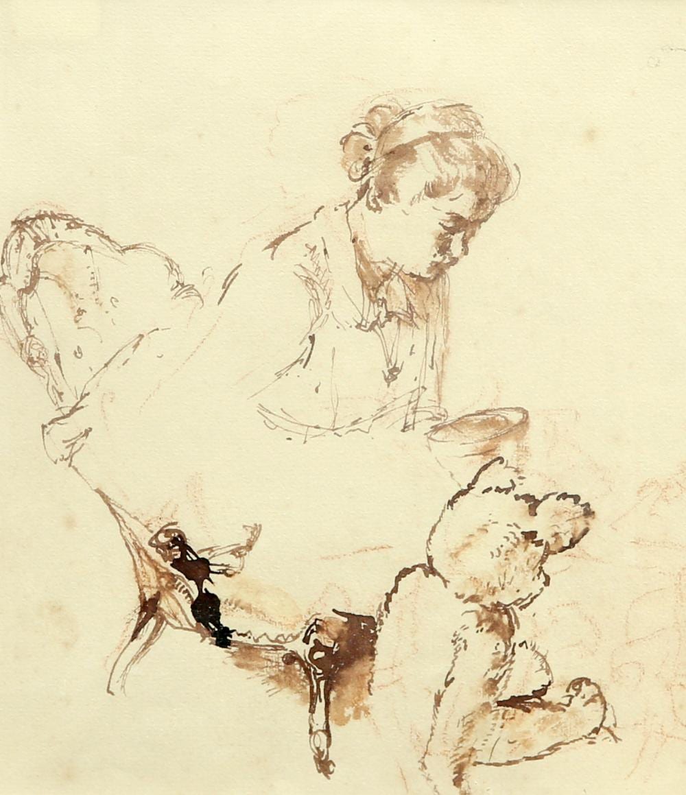 Raymond Teague Cowern comparable auction result: raymond teague cowern 1913 1986 portrait with bear inscribed verso ink