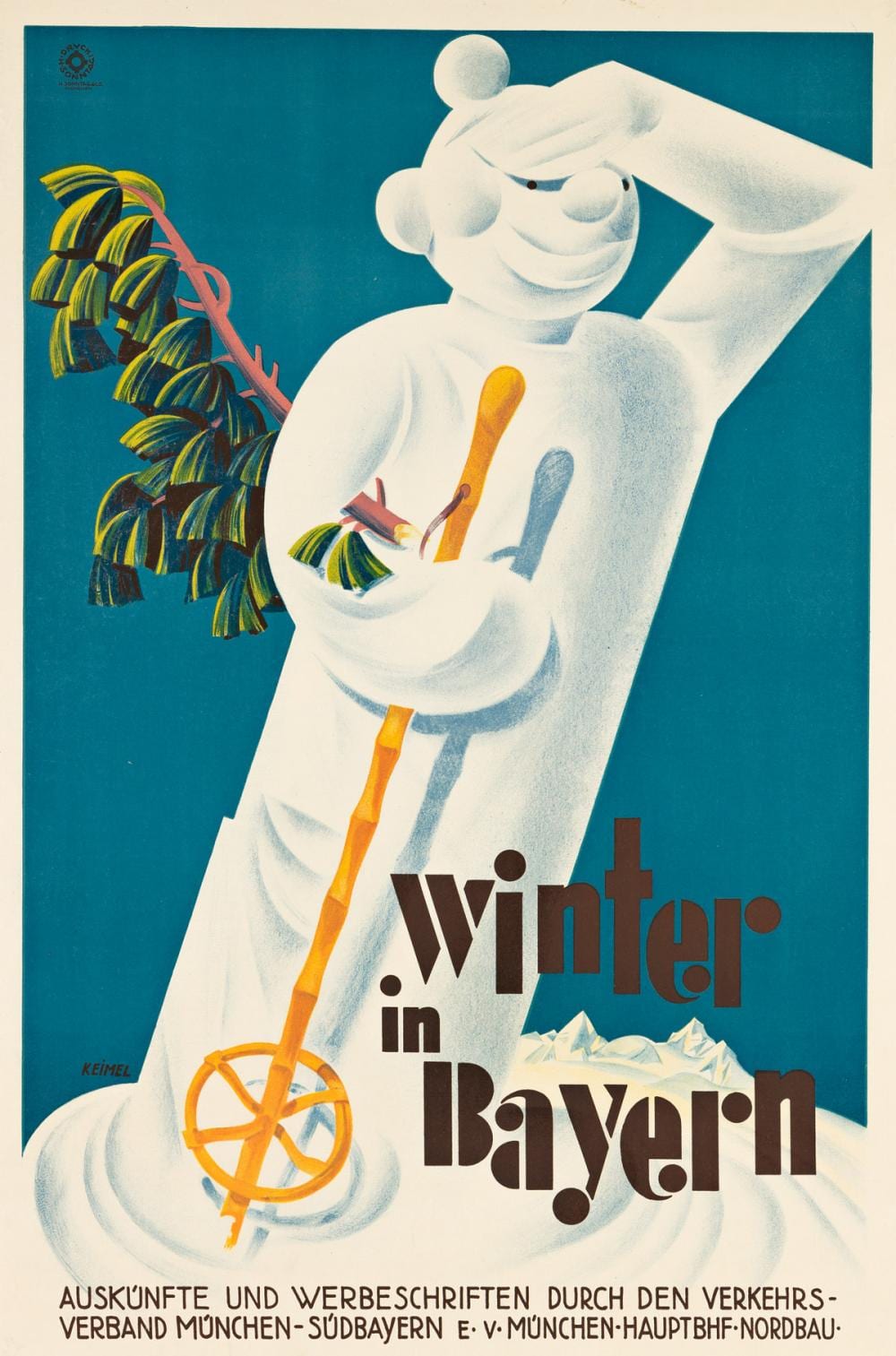 Hermann Keimel comparable auction result: hermann keimel 1889 1948 winter in bayern 1928 29x19 inches 73 x49 cm h sonntag co munich