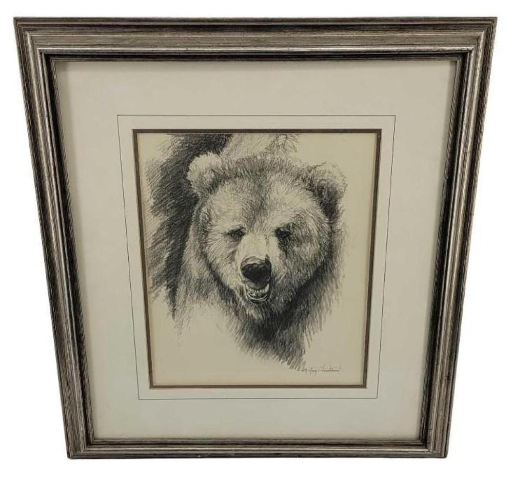 doug lindstrand original bear charcoal drawing · Alaska Premier Auctions & Appraisals · 2022-02-20 Doug Lindstrand comparable auction result: doug lindstrand original bear charcoal drawing