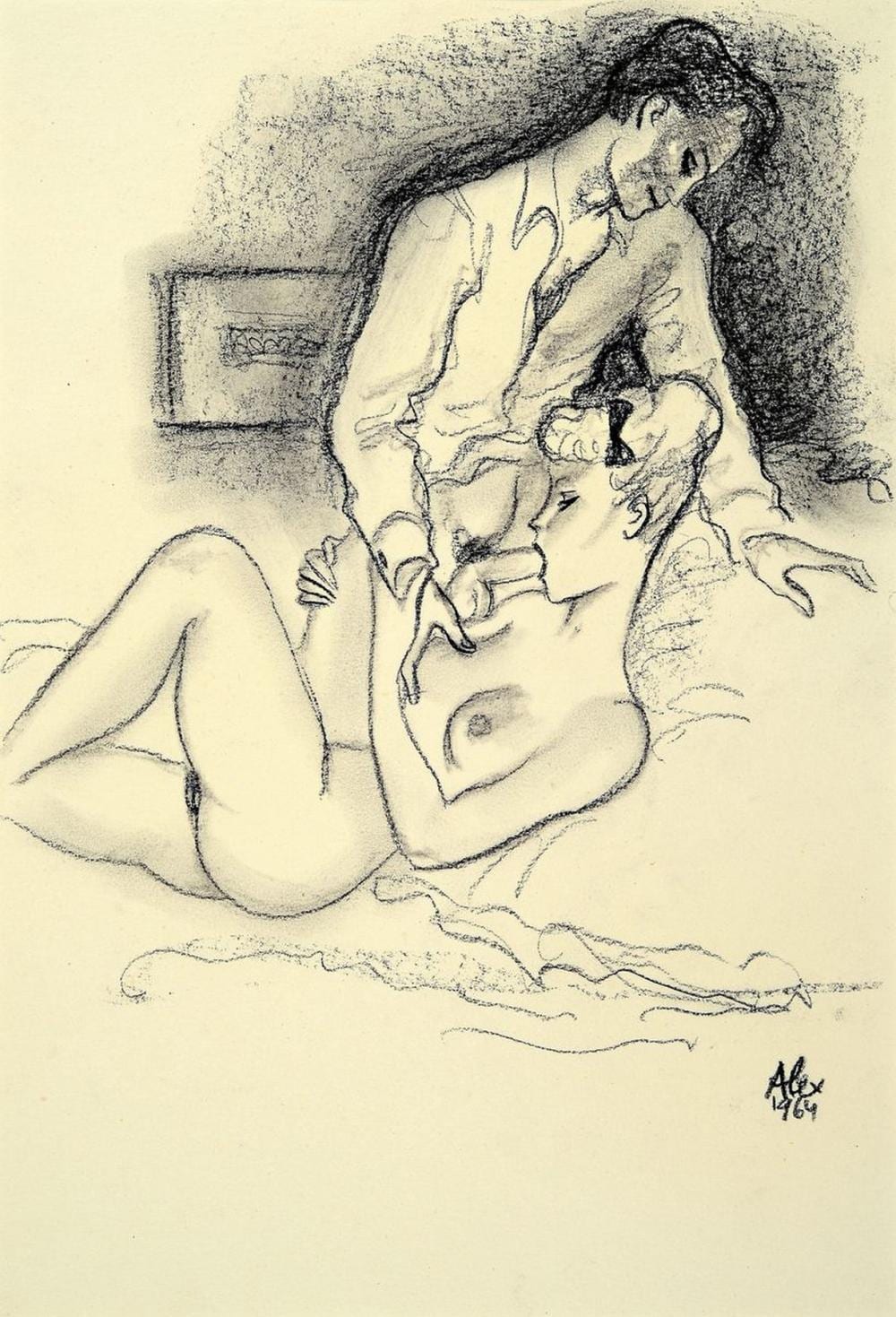 Alexander Szekely comparable auction result: alexander szekely 1901 1968 la dolce vita chalk