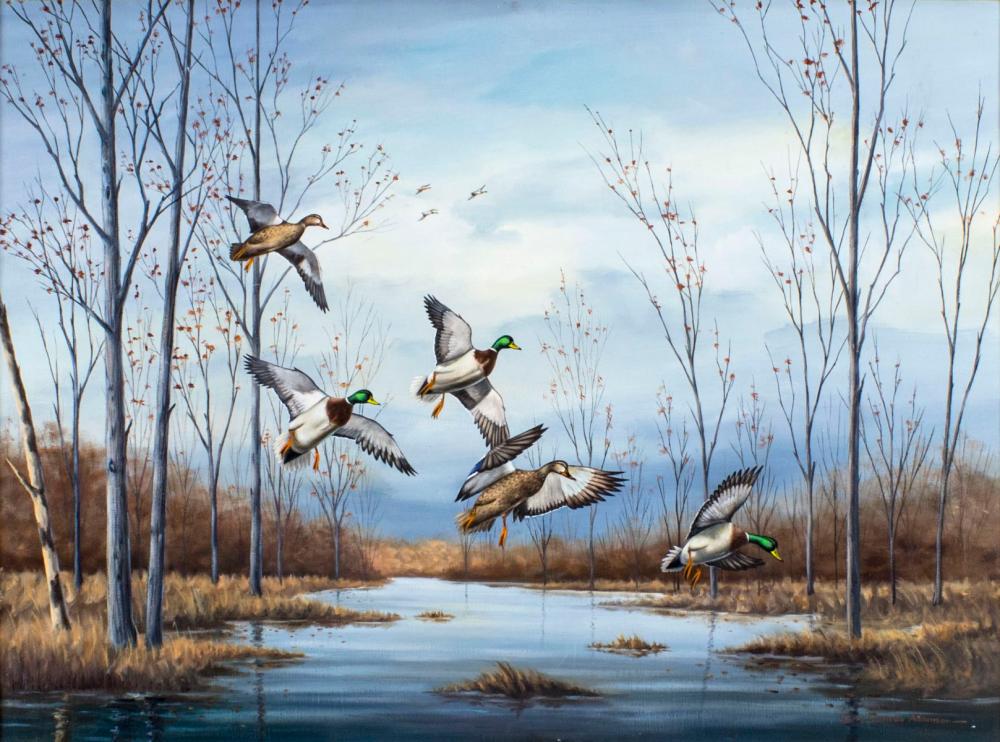 Harry Adamson (CA,1916-2012) oil painting sold by Broward Auction Gallery LLC, lot 54 — auction record photograph