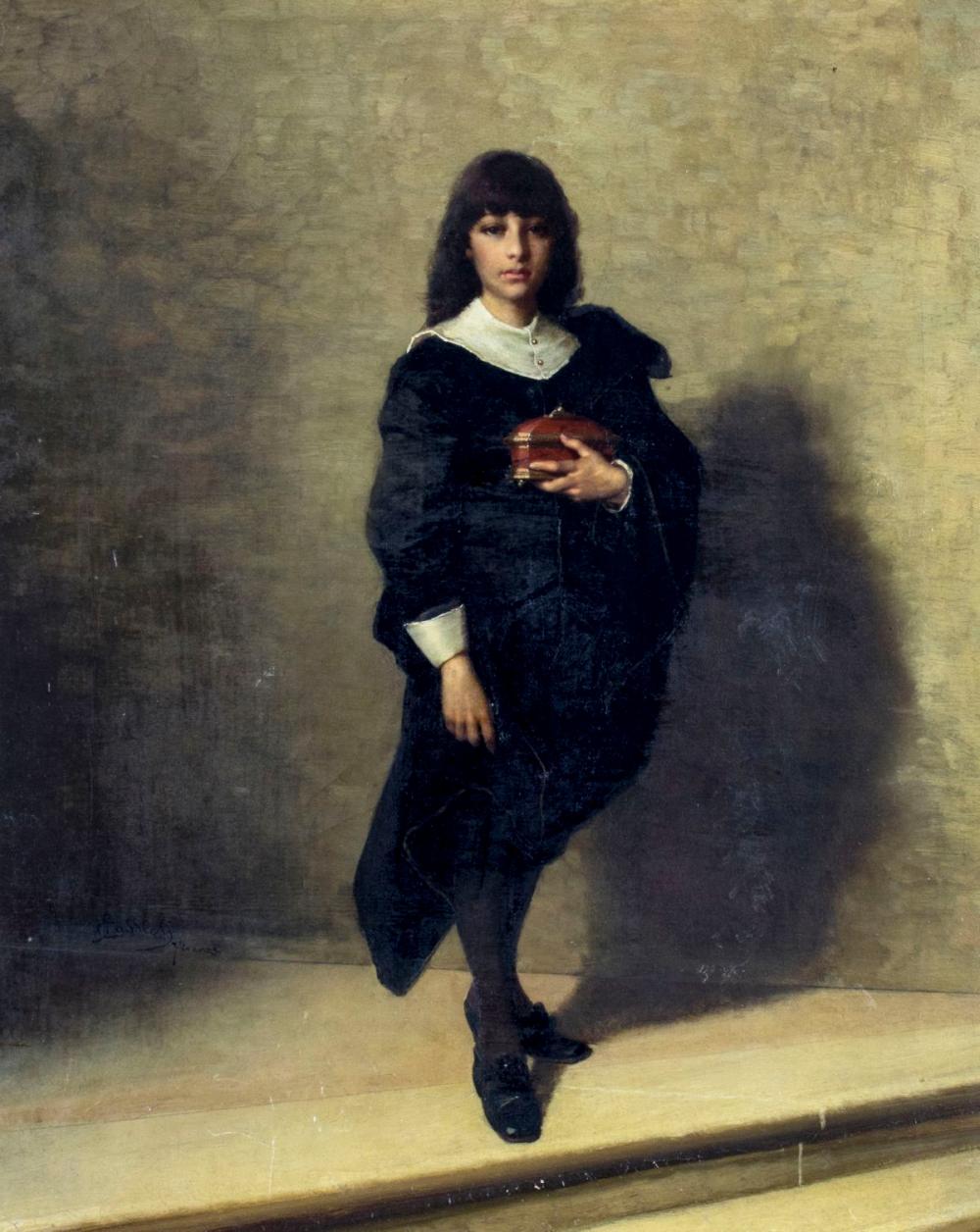 Amos Cassioli comparable auction result: amos cassioli italy 1832 1891 oil painting antique