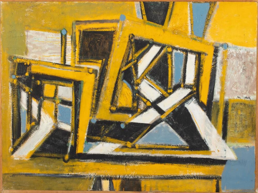 Ben Wilson comparable auction result: ben wilson rivals oil on plywood 1985