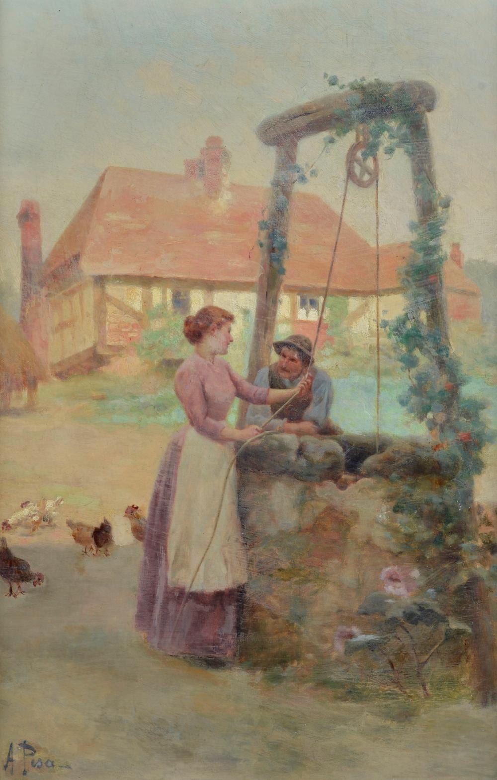 Alberto Pisa comparable auction result: alberto pisa ferrara 1864 firenze 1903 figure al pozzo