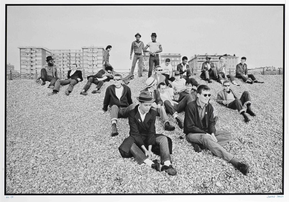 Chalkie Davies comparable auction result: chalkie davies welsh born 1955 two tone tour brighton beach 1980 printed later