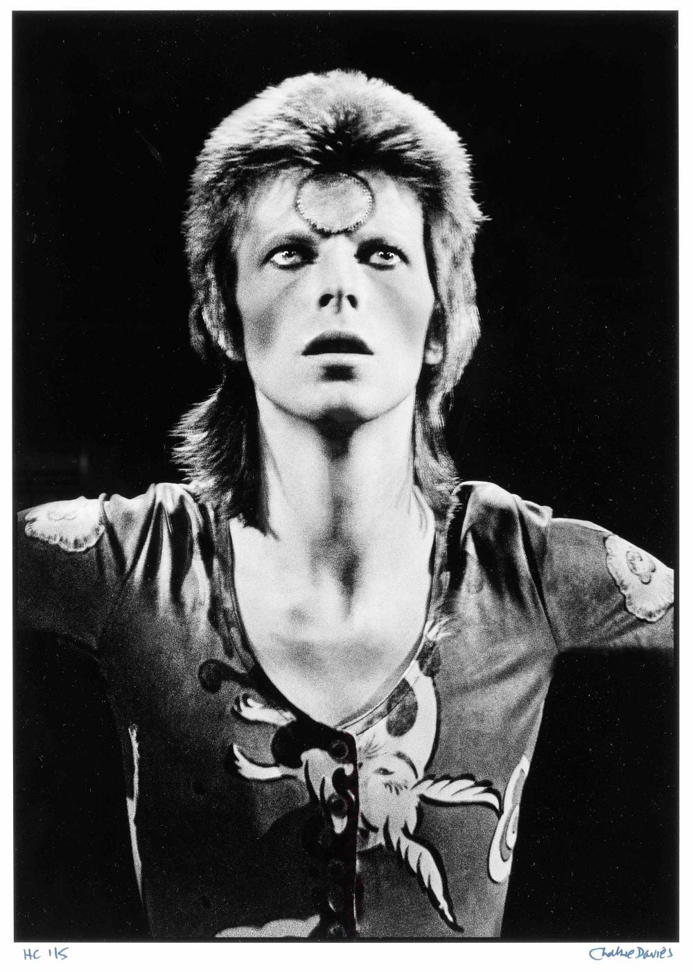 Chalkie Davies comparable auction result: chalkie davies welsh born 1955 david bowie staring into space 1973 printed later