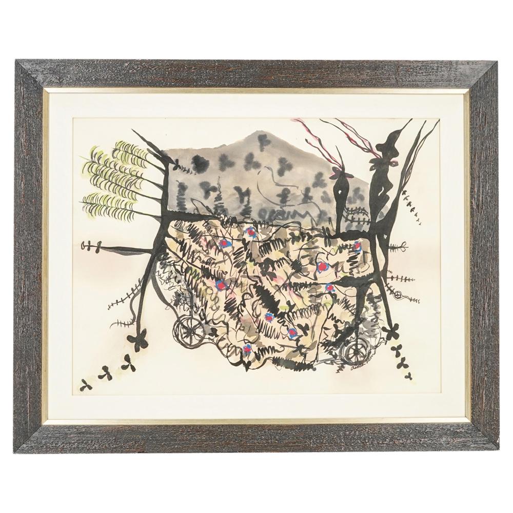 Angel Acosta Leon comparable auction result: angel acosta leon cuban 1930 abstract landscaping watercolor