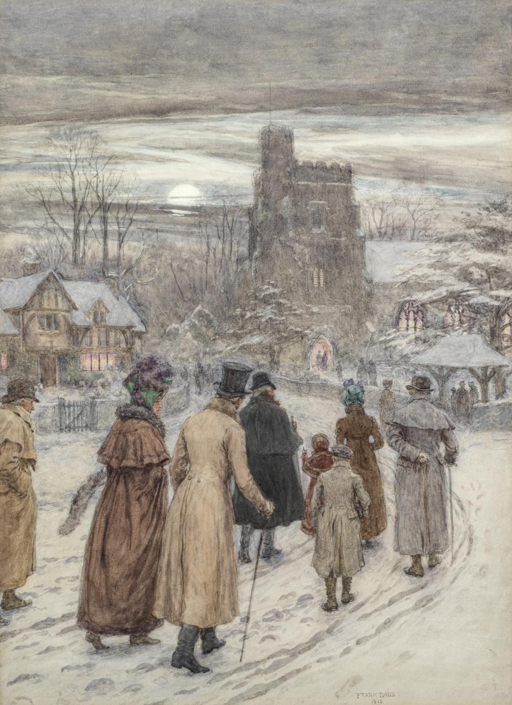 Frank Dadd comparable auction result: frank dadd british 1851 1929 going to church