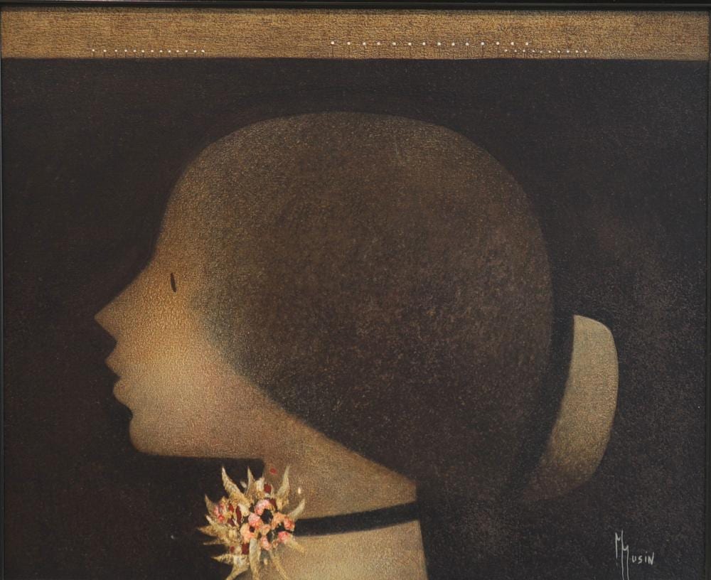 Maurice Musin comparable auction result: maurice musin 1939 oil on canvas profile of a young woman