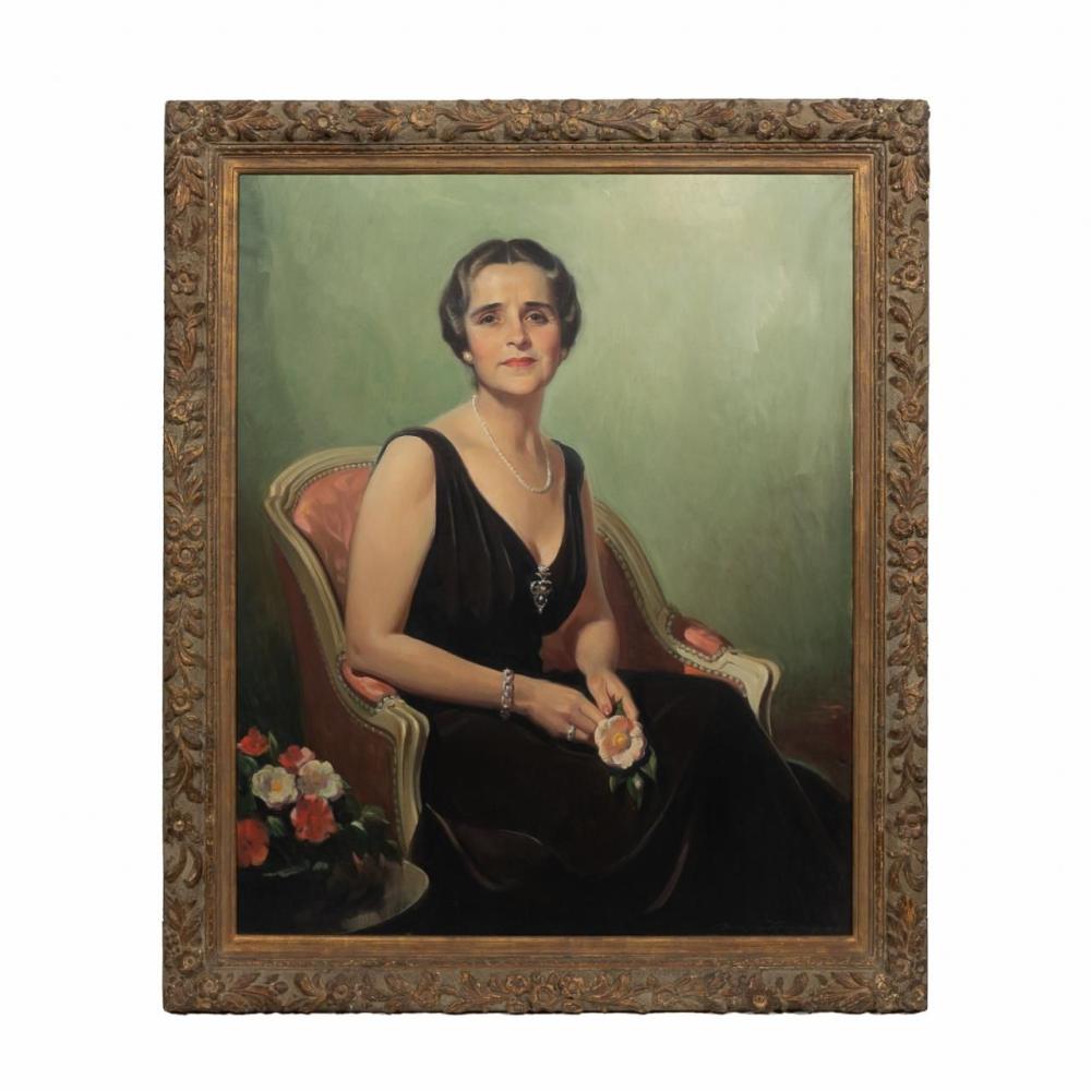Bradshaw Crandell comparable auction result: bradshaw crandell oil portrait of nell woodruff