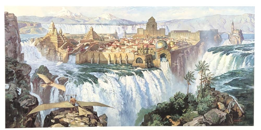 James Gurney comparable auction result: james gurney waterfall city signed lithograph