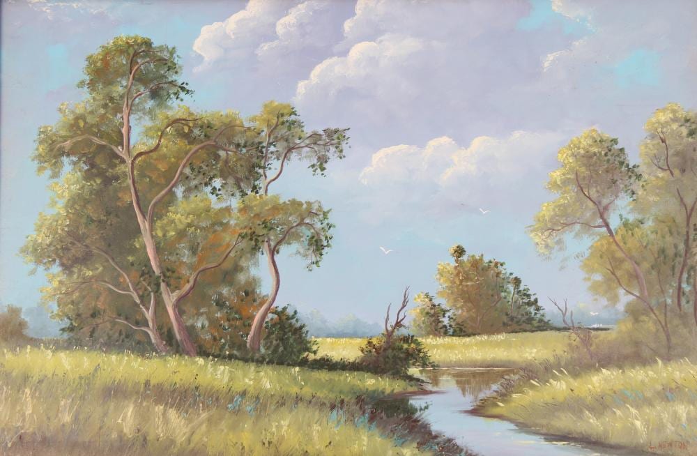 Lemuel Newton comparable auction result: lemuel newton 1950 2014 highwaymen painting