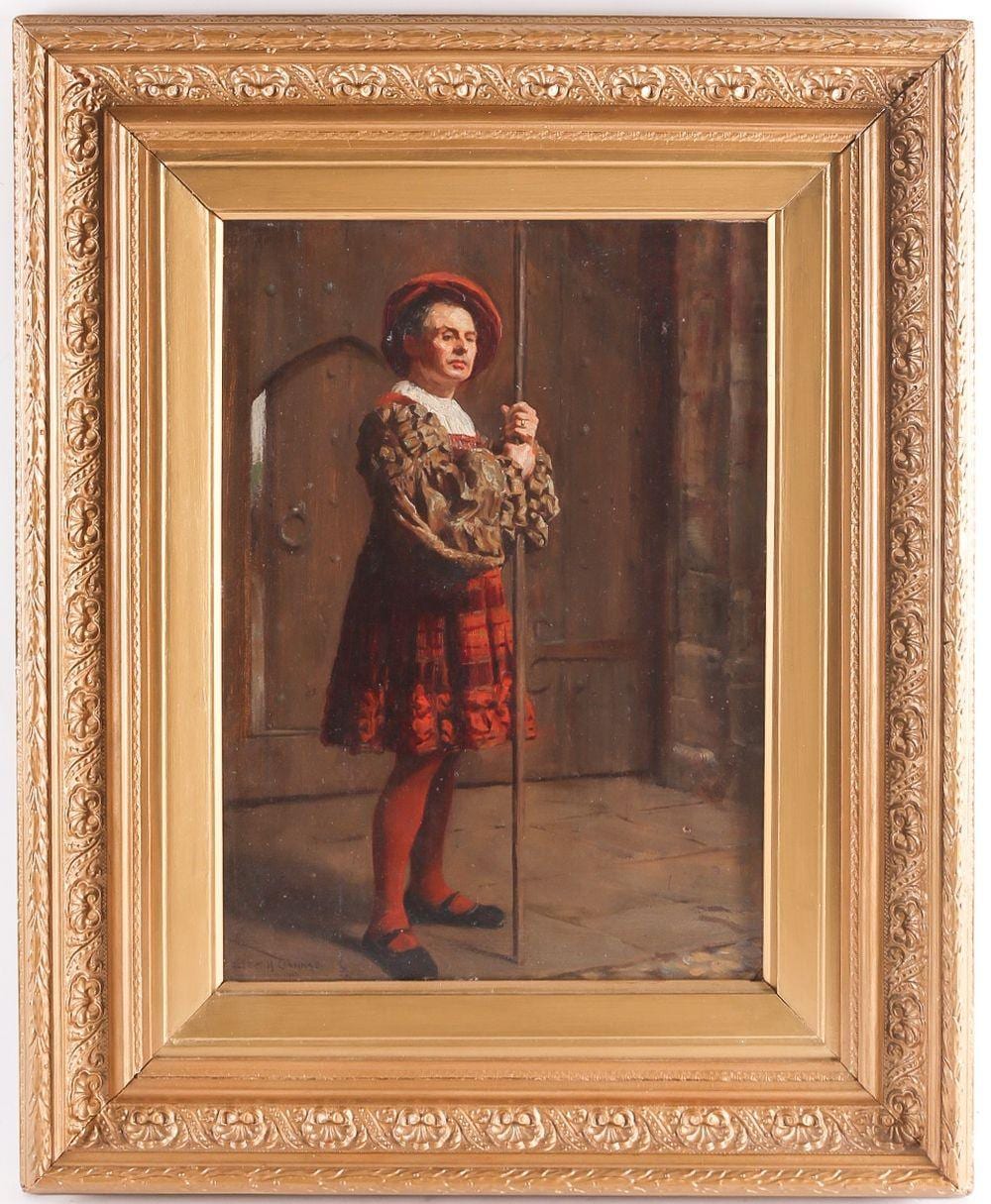 Albert Henry Collings comparable auction result: albert henry collings 1868 1947 a man in red oil on canvas signed and dated 1915 39 cm x 28 5 cm in a gilt frame