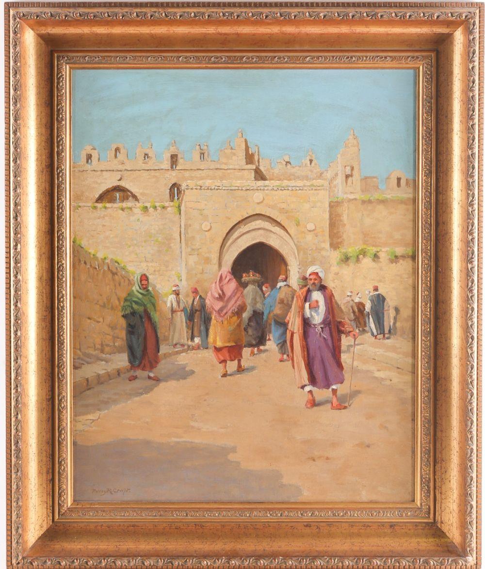 percy robert craft 1856 1934 figures before a gate inside jerusalem signed oil on canvas 49 cms by 39 cms in a gilt frame · Dawsons Auctioneers · 2022-02-17 Percy Robert Craft comparable auction result: percy robert craft 1856 1934 figures before a gate inside jerusalem signed oil on canvas 49 cms by 39 cms in a gilt frame