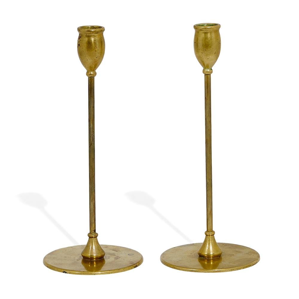 Robert Riddle Jarvie comparable auction result: robert riddle jarvie 1865 1941 alpha candlesticks pair each 5 dia x 11 1 2 h