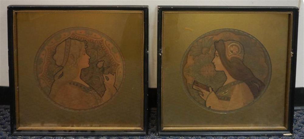 Jane Atche comparable auction result: jane atche french 1872 1937 femme a la marguerite and woman in profile two lithographs in color each framed 21 x 21 in