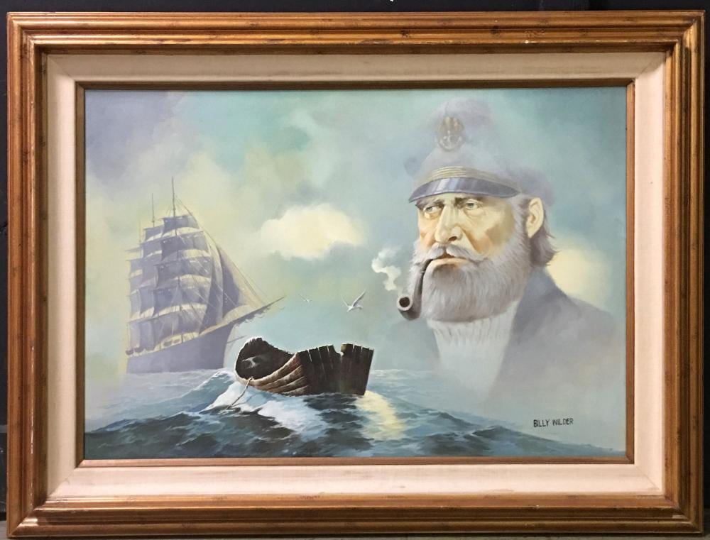 Billy Wilder comparable auction result: billy wilder oil on canvas nautical scene