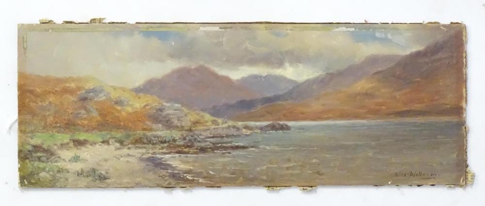 Alexander Williams comparable auction result: alexander williams 1846 1930 oil on card a highland loch landscape signed lower right approx