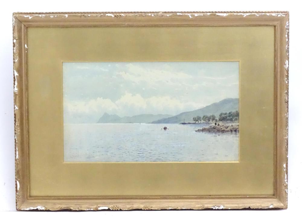 Herbert Moxon Cook comparable auction result: herbert moxon cook 1848 1928 29 watercolour a coastal scene with figures on the shore and figure