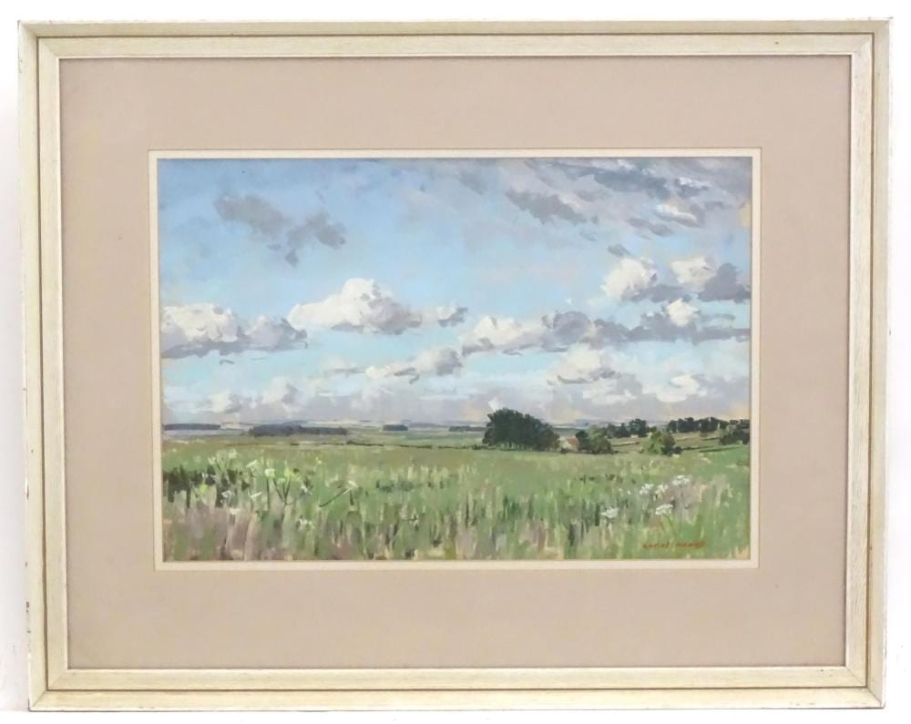 Angus Bernard Rands comparable auction result: angus bernard rands 1922 1985 pastel july evening middleton on the wolds a summer landscape s