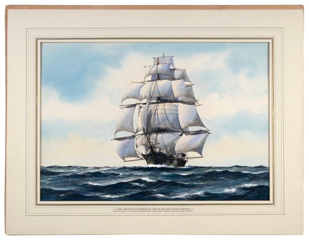 Frank Joseph Henry Gardiner comparable auction result: frank joseph henry gardiner united kingdom b 1942 the american clipper black prince watercolor on paper 15 x 22 unframed