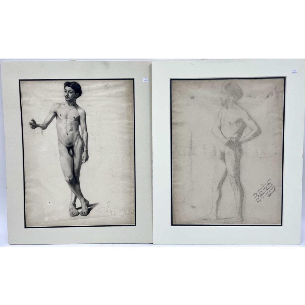 henry leland 2 nude pencil drawings attribution · World Auction Gallery · 2022-02-27 Henry Leland comparable auction result: henry leland 2 nude pencil drawings attribution