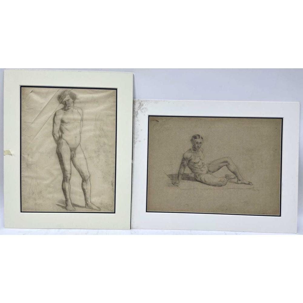 henry leland 2 nude pencil drawings attribution · World Auction Gallery · 2022-02-27 Henry Leland comparable auction result: henry leland 2 nude pencil drawings attribution