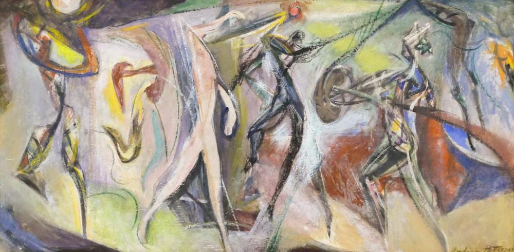Ambrose Patterson comparable auction result: ambrose patterson dancers 1947 tempera on board