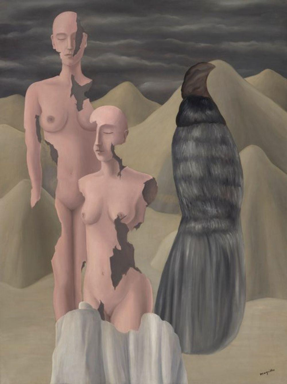 René Magritte (1898-1967) La lumière du pôle oil on canvas 54 3/4 x 41 1/4 comparable sale