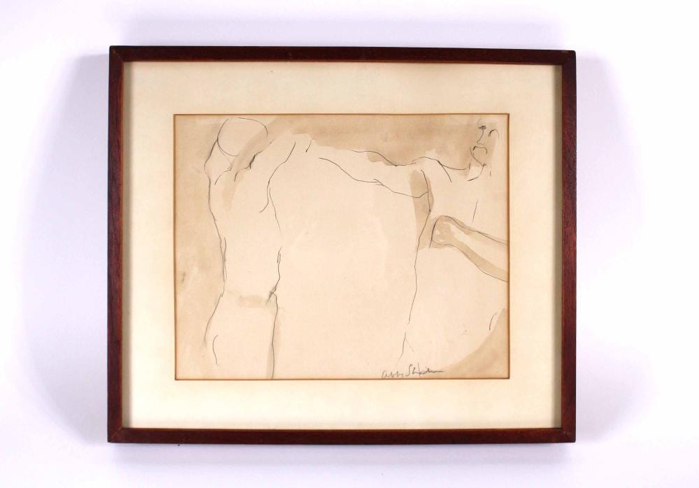 Abby Shahn comparable auction result: abby shahn two standing figures