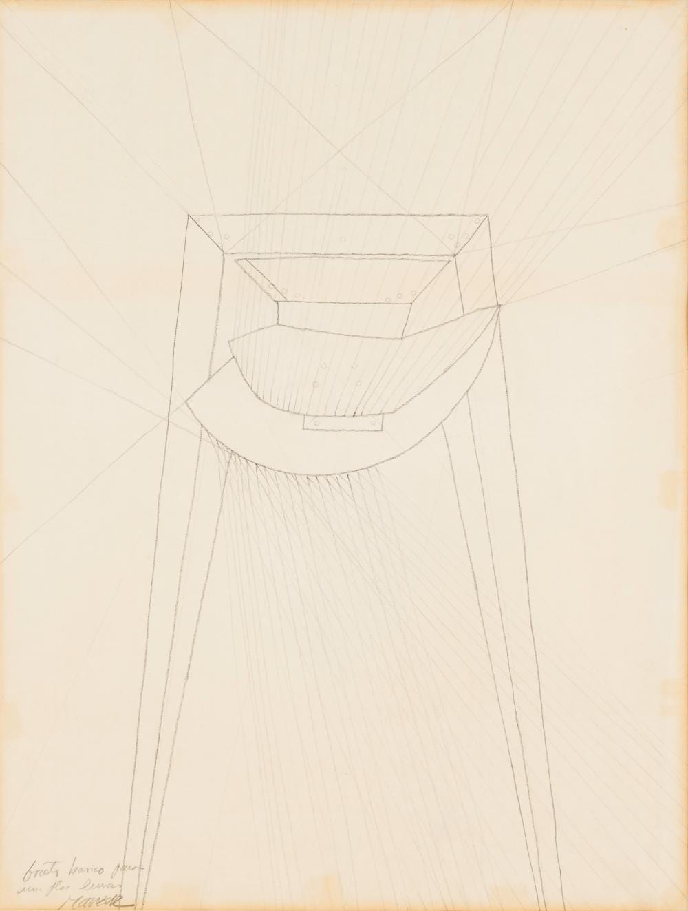 David Manzur (1929) Boceto Blanco Para Una Flor Lunar, sf. Lápiz sobre papel Medidas: 63 x 40 cm comparable sale