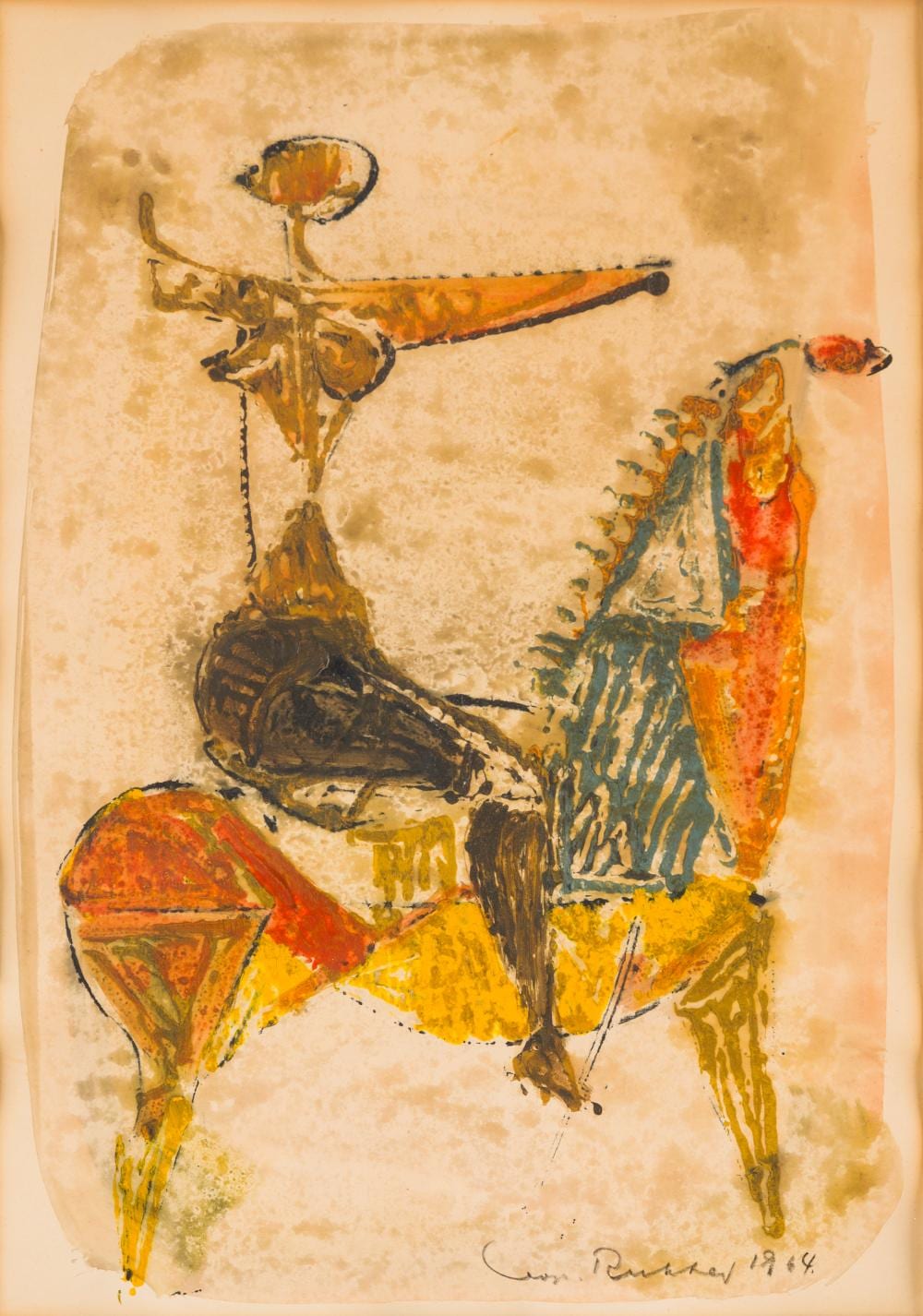 Leopoldo Richter (1896 -1984) S/T, sf. Técnica mixta sobre papel Medidas: 45 x 32 cm comparable sale