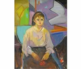 Isabel White comparable auction result: isabel white oil canvas girl in lavender in art