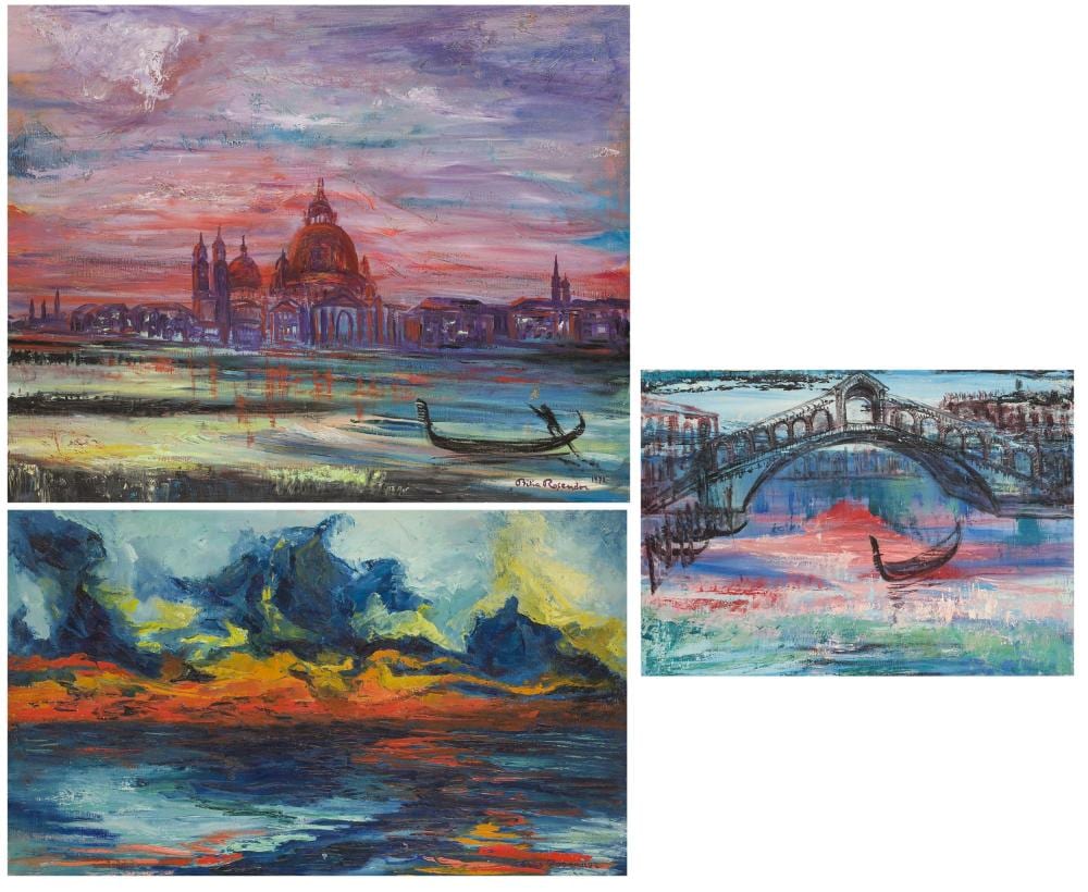 Bitia Rosendor comparable auction result: bitia rosendor jerusalem 2013 brussels view of the santa maria della salut and the rialto bridge in venice plus one seascape last quarter of the 20th century