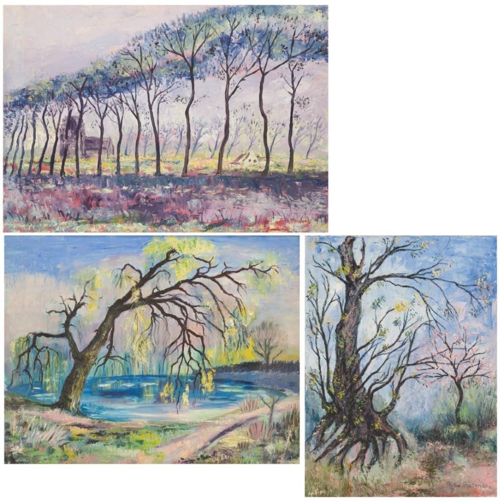 Bitia Rosendor comparable auction result: bitia rosendor jerusalem 2013 brussels convolute of three different landscapes last quarter 20th century