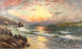 dey deribcowsky oil canvas sea sunset painting · Ripley Auctions · 2005-06-09 Dey DeRibcowsky comparable auction result: dey deribcowsky oil canvas sea sunset painting