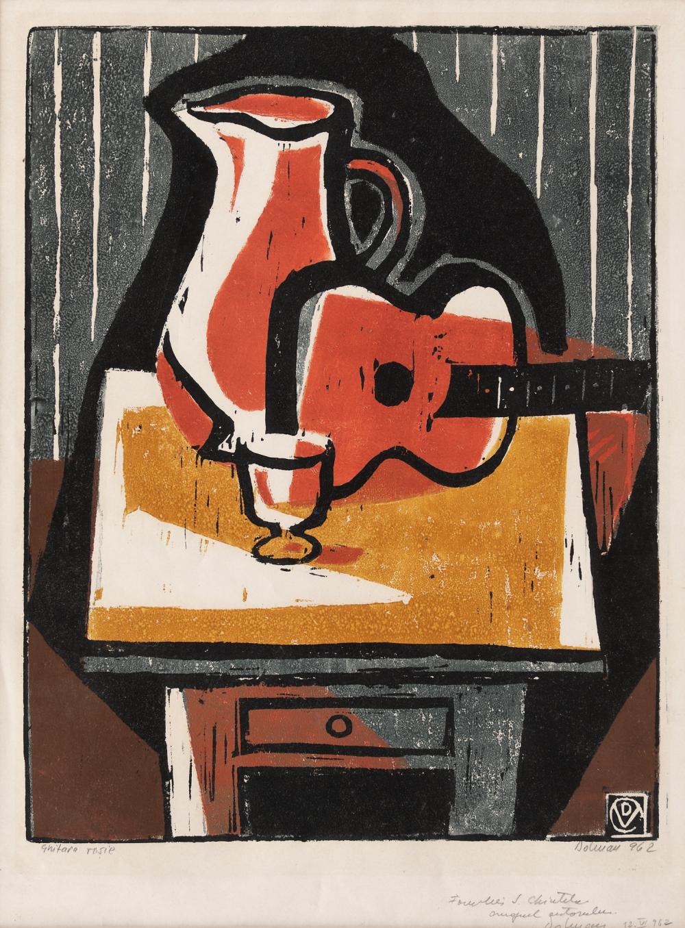 Vasile Dobrian comparable auction result: vasile dobrian red guitar
