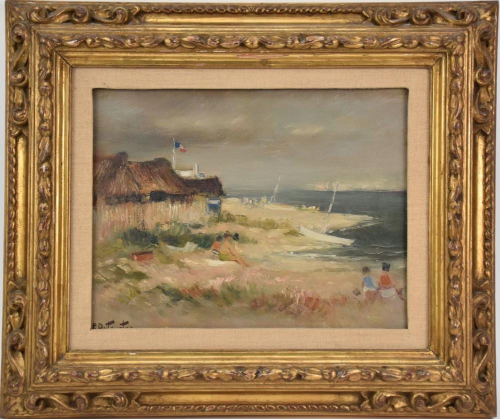 Pierre Eugène Duteurtre comparable auction result: pierre eug ne duteurtre france 1911 1989 oil on canvas coastal scene 10 1 2 x 14 inches