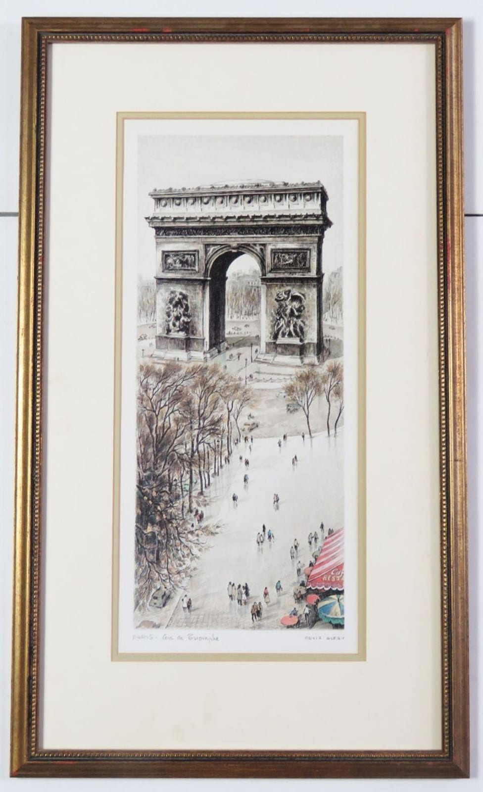 Rafael Ortiz Alfau comparable auction result: 3 parisian lithographs signed framed