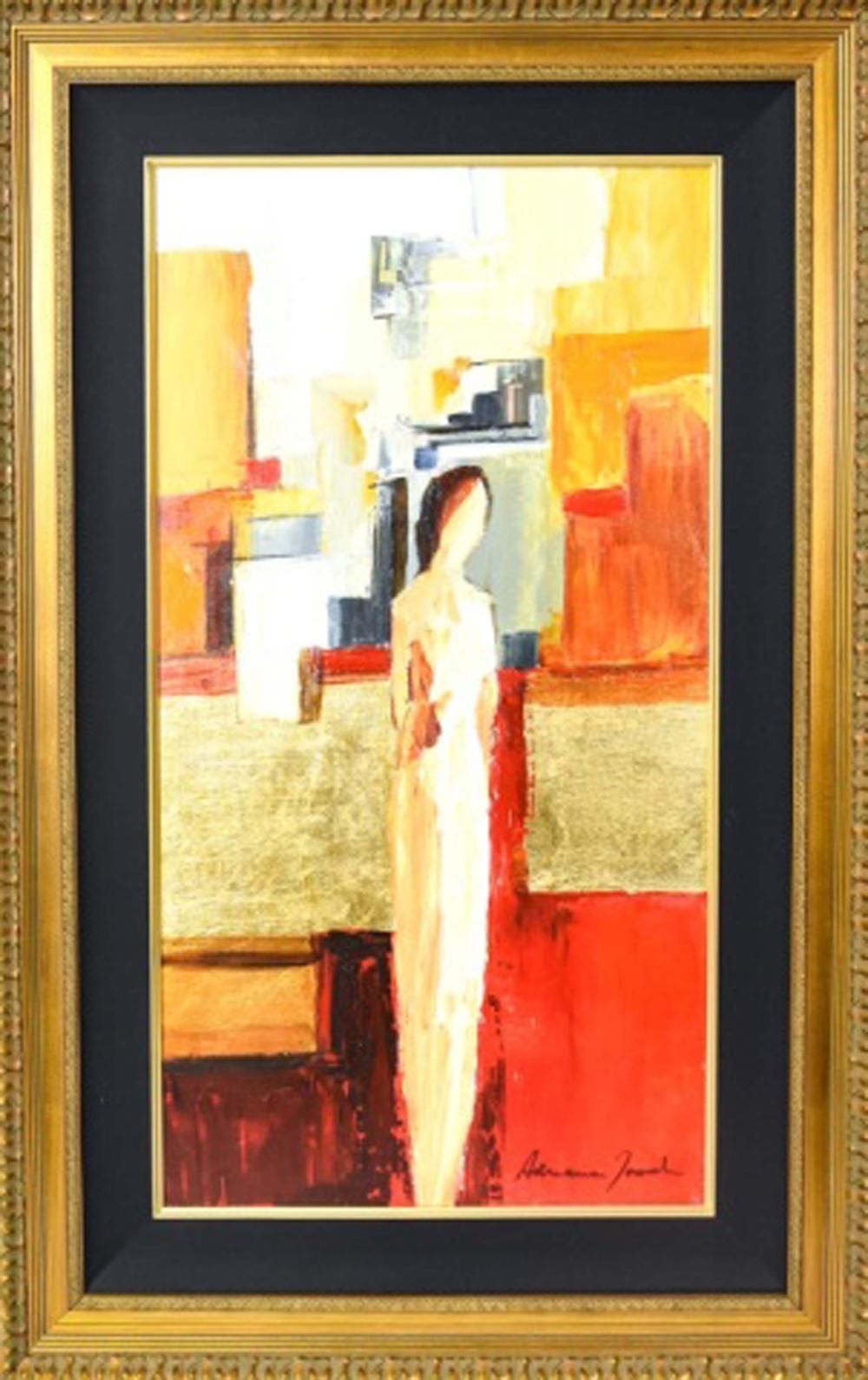 Adriana Naveh comparable auction result: adriana naveh contemplation oil on wood painting